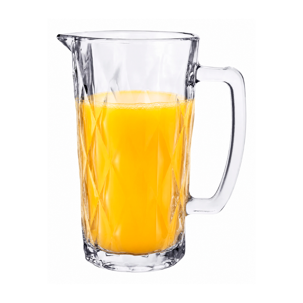 Jarra De Água Suco Vinho Vidro Diamond 1.1L Drinks Diamante Chá Bar Buffet Restaurante