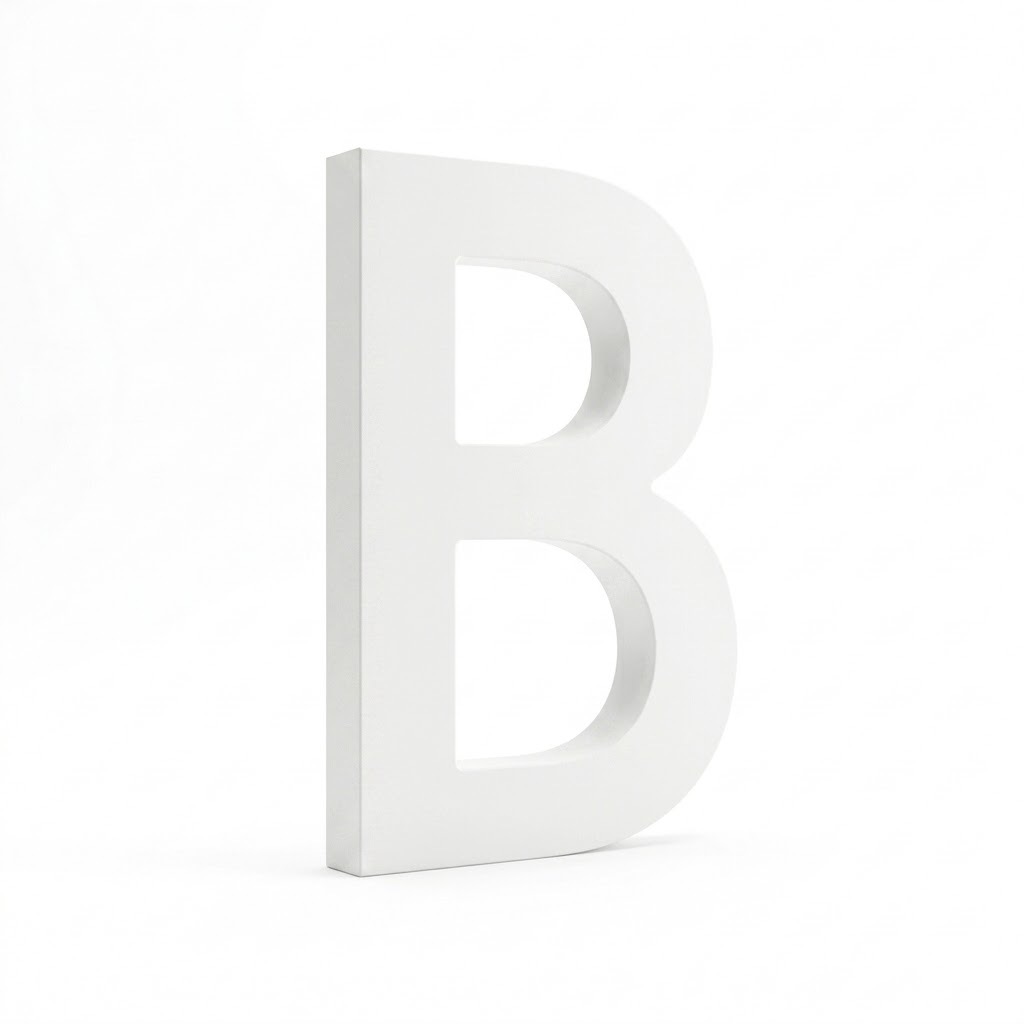 LETRA EM PVC EXPANDIDO 20MM BRANCO NATURAL