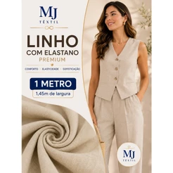 Tecido Linho com Elastano Premium 1 Metro x 1,42m Largura 47% - Linho Viscose Stretch Calça Camisa Vestido Blazer
