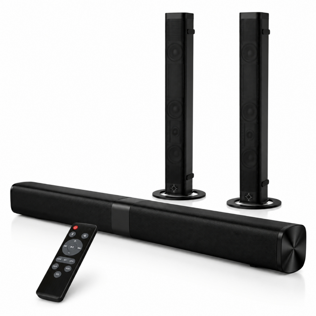 Soundbar TV Bluetooth 60W 2 em 1 Desmontável Modo Torre HDMI ARC Óptico AUX USB