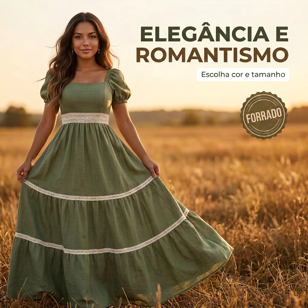 Vestido Longo Feminino Manga Princesa com Renda Elegante Confortável Festa Casual Sofisticado — imagem 1