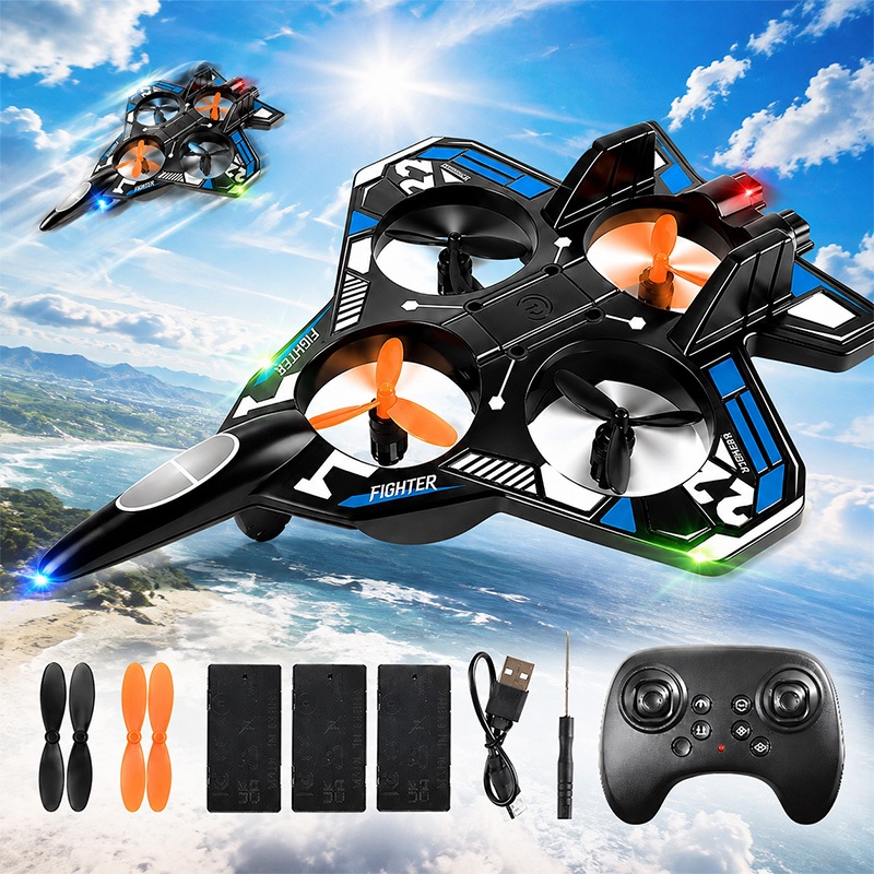 Drone Avião de Combate em EVA 2.4GHz 4 Motores Resistente e de Longa Duração