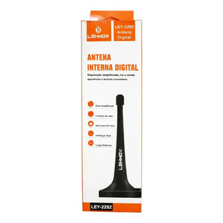 Antena Interna Digital LEHMOX LEY-2292 TV UHF VHF FM Alta Recepção