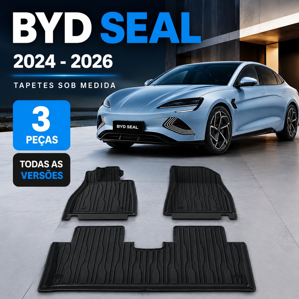 Jogo De Tapetes Com 3 Peças Premium Bandeja Borda Alta De Borracha Tpe 3D Para Byd Seal 2024 - 2026