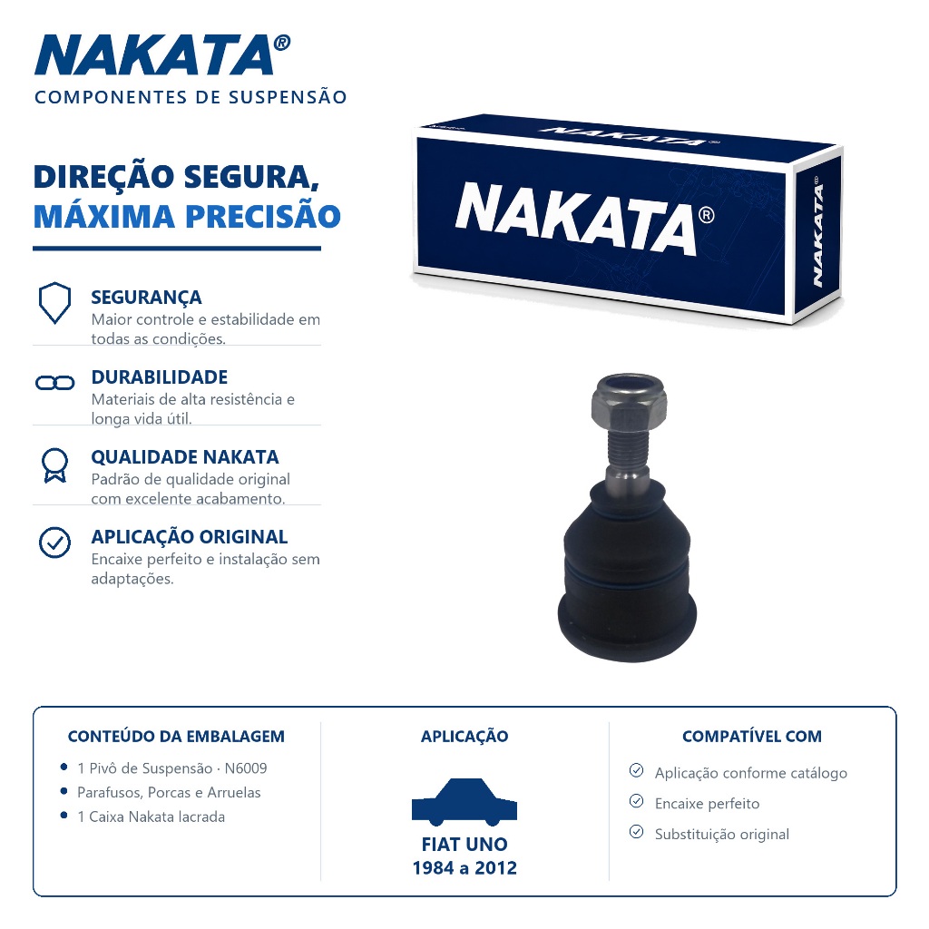 Pivo De Suspensão Inferior Fiat UNO 1984 a 2012 Nakata