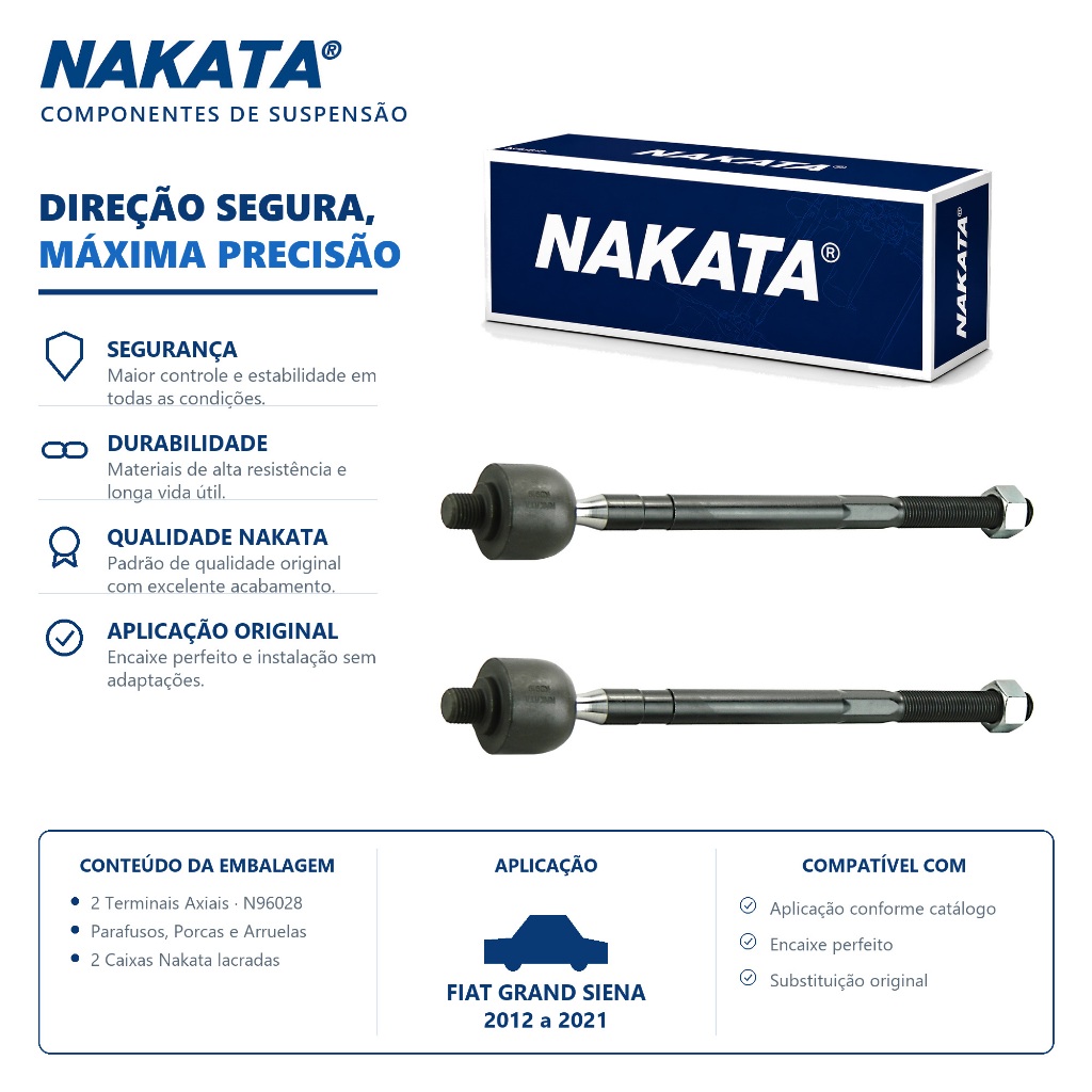 Par Terminal Barra Axial FIAT GRAND SIENA 2012 a 2021 Nakata