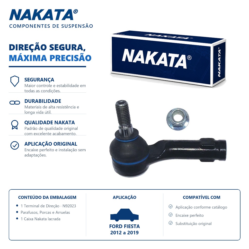 Terminal Direção Esquerdo FORD FIESTA 2012 a 2019 NAKATA