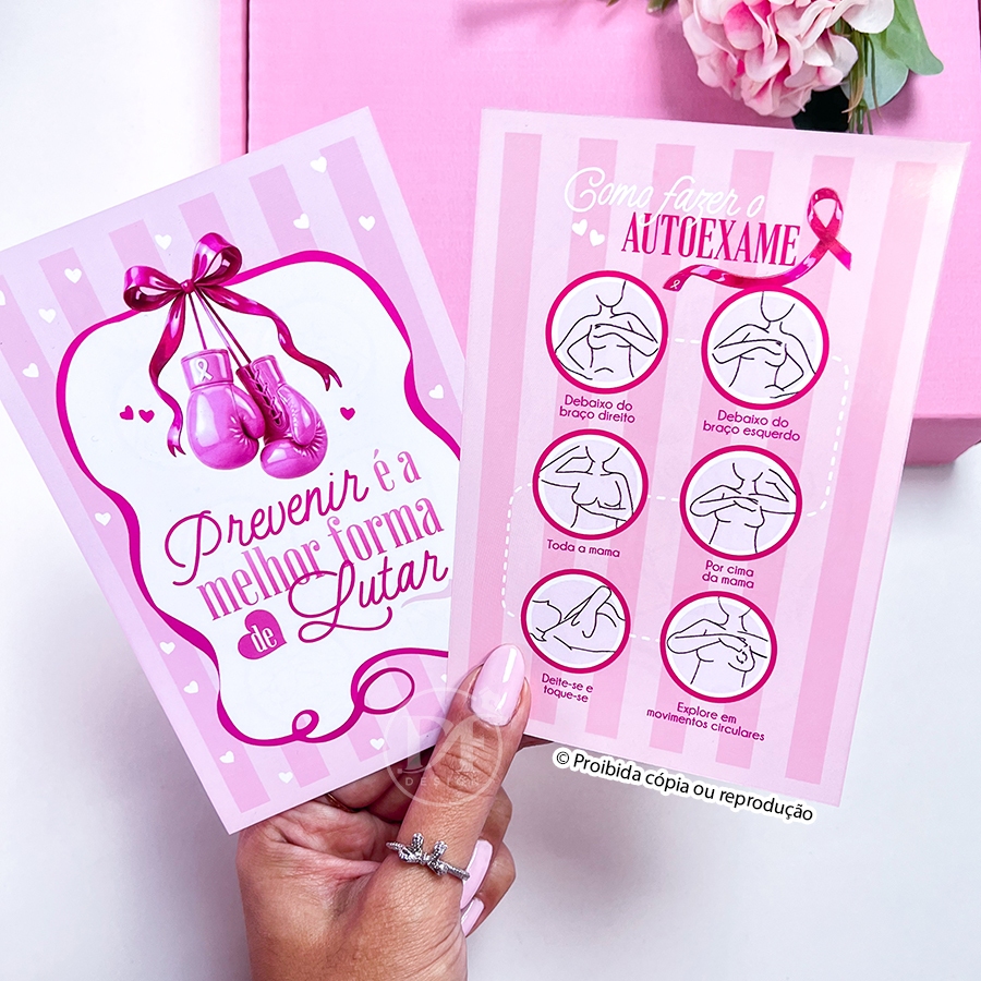 Folhetos - Outubro Rosa - Frase Motivacional - 10x15cm — imagem 2 de 2