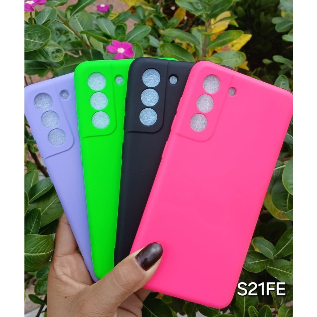 Kit 5 ou 3 Peças Capa Capinha Silicone Aveludado Cor Aleatória Proteção Excelente Qualidade Para S21 FE