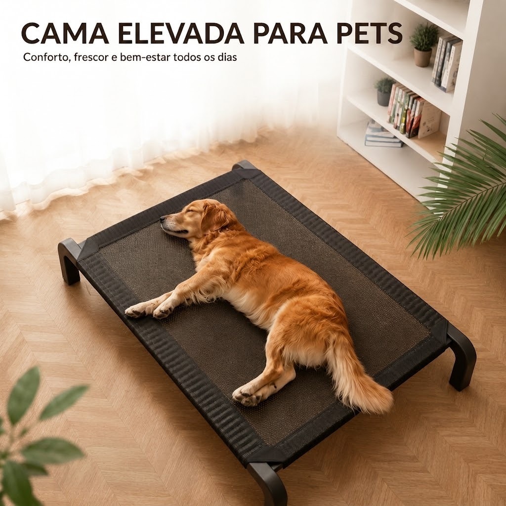 Cama Cachorro Pet Grande Suspensa Ortopédica Ergonômica Disponível nos Tamanhos Pequeno
