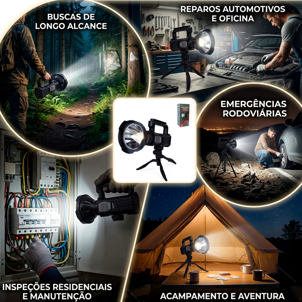 Lanterna Holofote Led Super Potente Recarregável Usb Pesca · foto 2