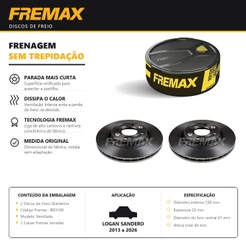 Par Disco de Freio Ventilado Logan Sandero 258mm Fremax