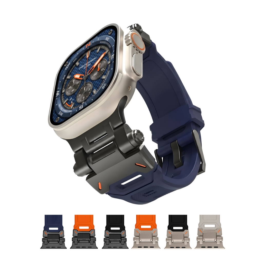 Pulseira Silicone Esportiva Robusta Para Apple Watch S10 S11 Ultra 42mm 44mm 45mm 46mm 49mm