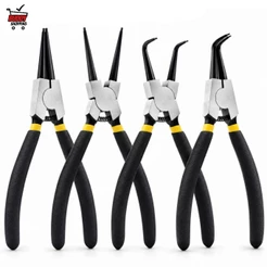 Kit 4 Alicates para Anel Seeger LUATEK 143mm Interno Externo Reto e Curvo LWJ-1970