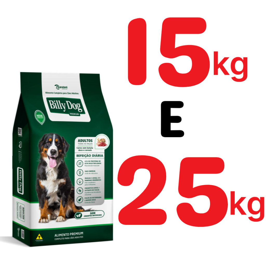 Ração Refeição diária 15kg e 25kg para Cães Adultos | 22% de Proteína