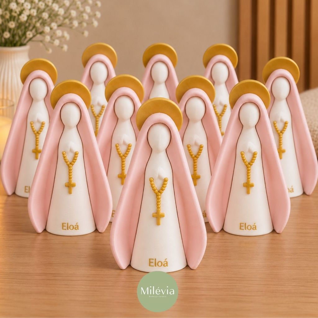 Kit 10 imagem Nossa Senhora Aparecida grande, com nome personalizado santa lembrança batizado, maternidade, casamento