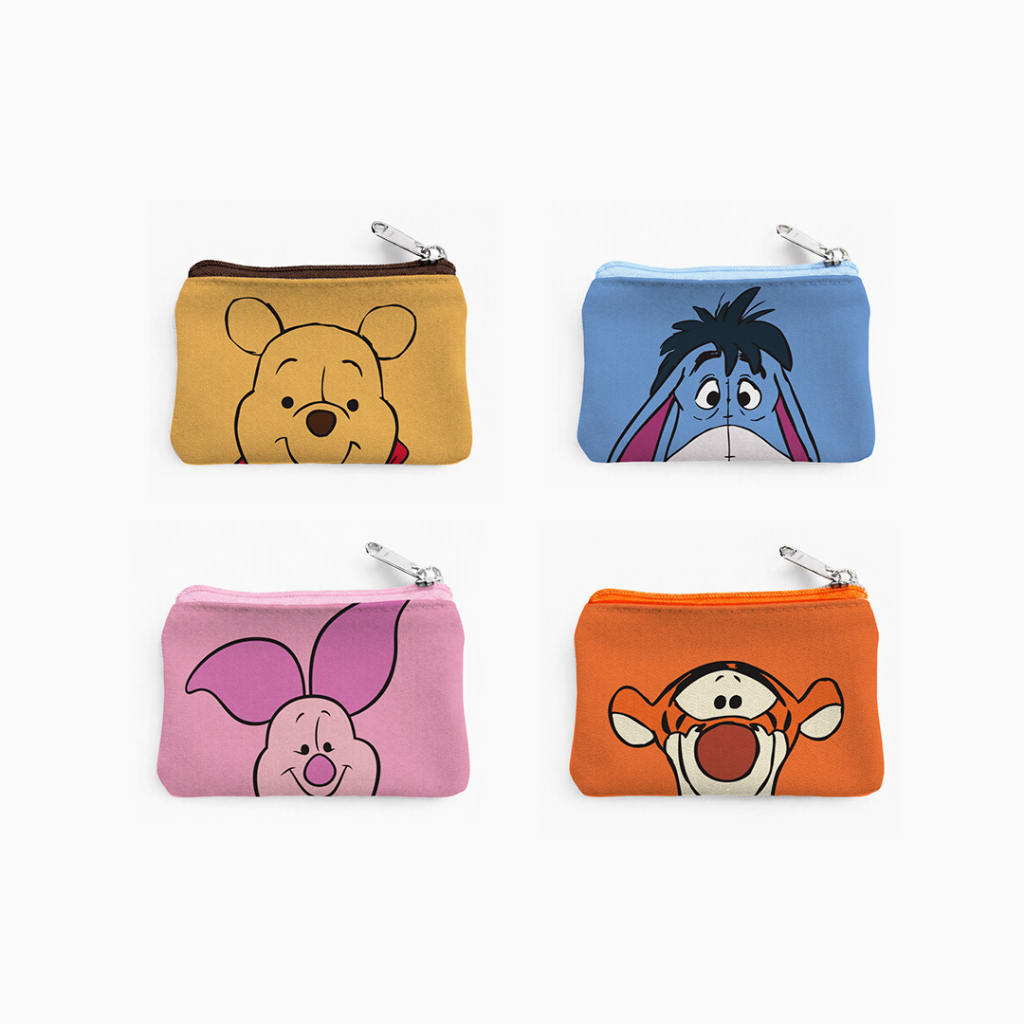 Mini Carteira Porta Moedas Slim Ursinho Pooh Rostinhos Personagens Presente Criativo