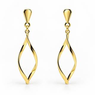 Brinco Infinito Pendurado Torcido Dourado Banhado a Ouro 18K