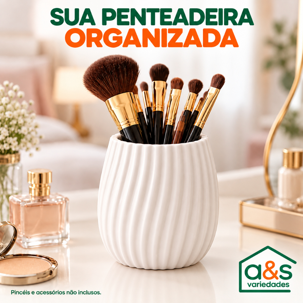 Porta Pincéis Maquiagem Organizador Penteadeira Porta Canetas Mesa Decorativo