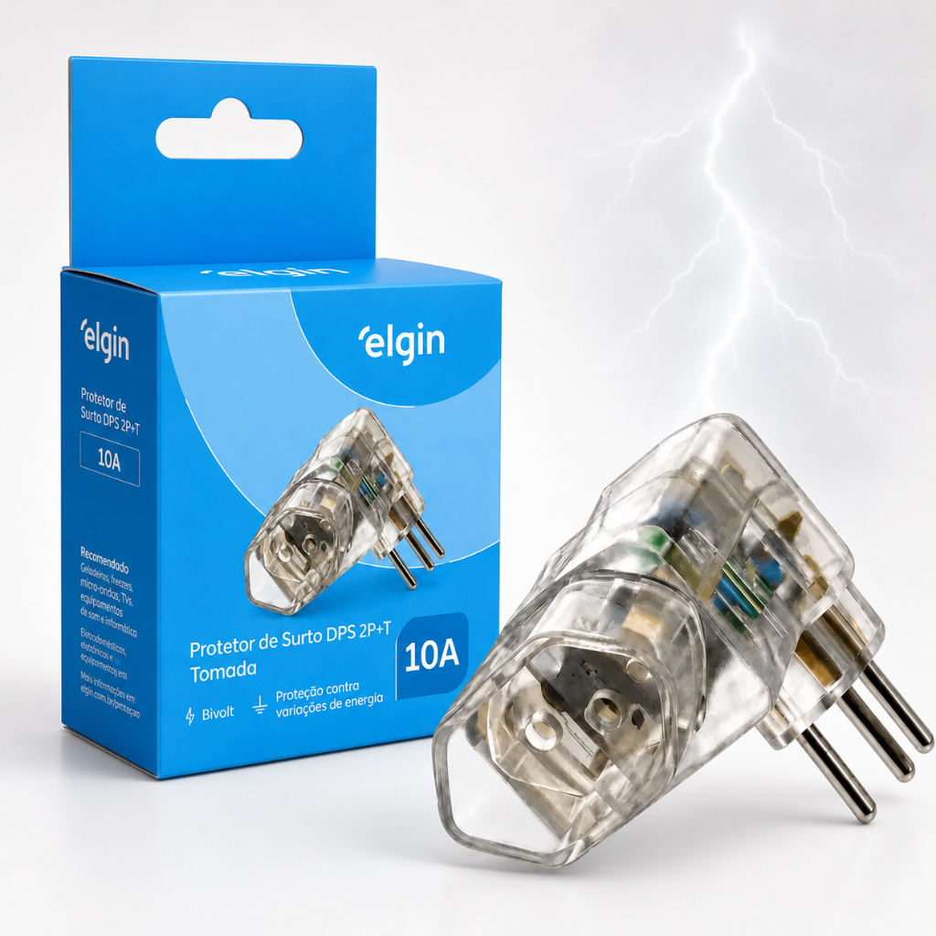 Protetor Contra Raio - Surto 1 Tomada 10A Luz Indicativa 110/220V