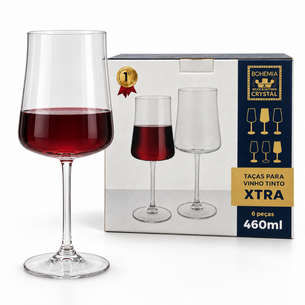 Conjunto 6 Taças para Vinho Tinto Xtra Sommelier Bohemia Crystal 460ml