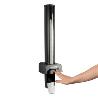 Dispenser Poupador Porta Copos Agua 150ml a 200ml Automático Preto Nobre com Kit de Montagem