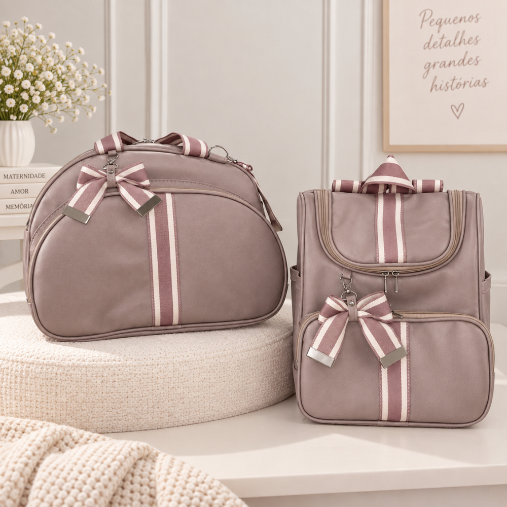 Bolsa Maternidade kit 2 peças menina e menino mala e mochila multifunção