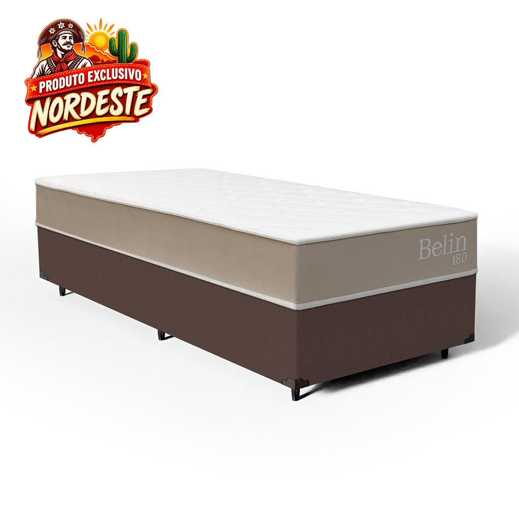 Cama Box com Colchão de Espuma D33 Double Face Belin Solteiro 88cm