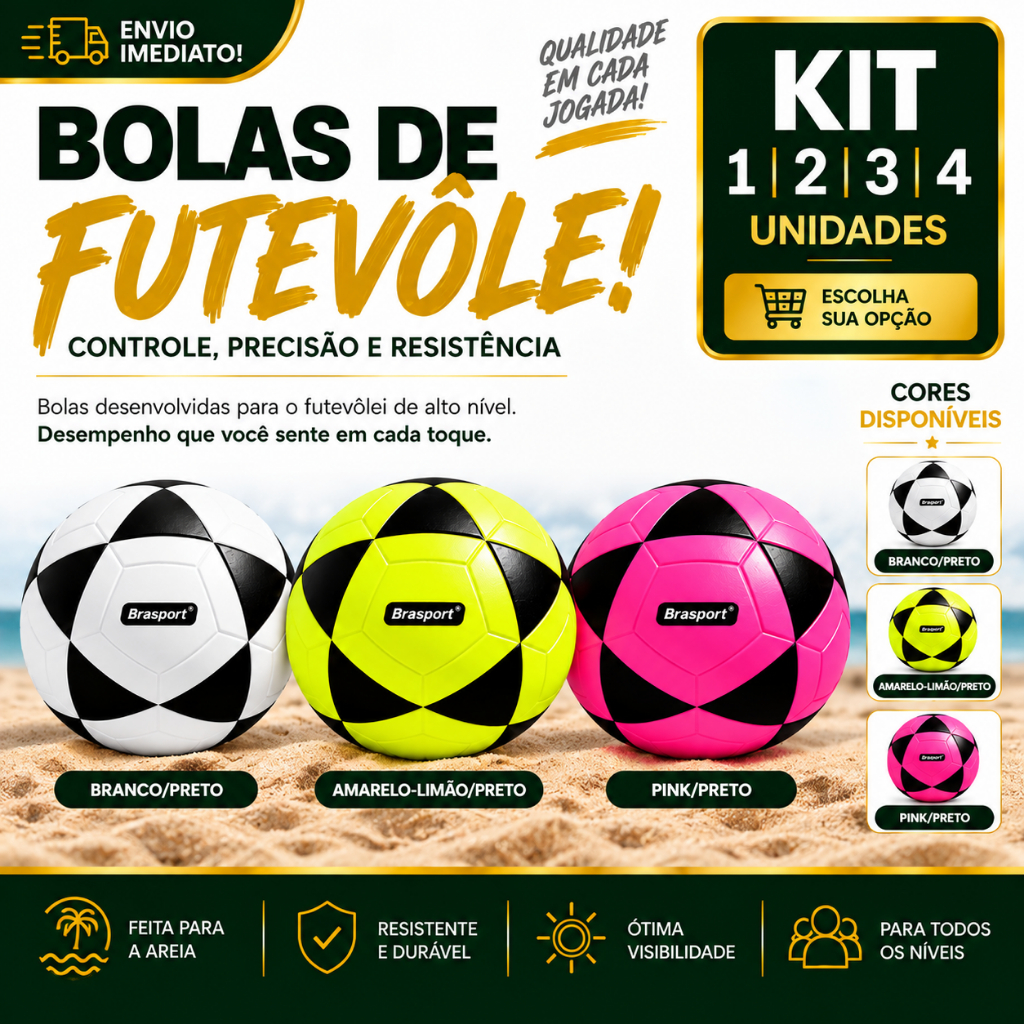 Bola Futevôlei Praia Areia Profissional 1/2/3/4 Treino Esporte Futebol Altinha Resistente Adulto Lazer Competição