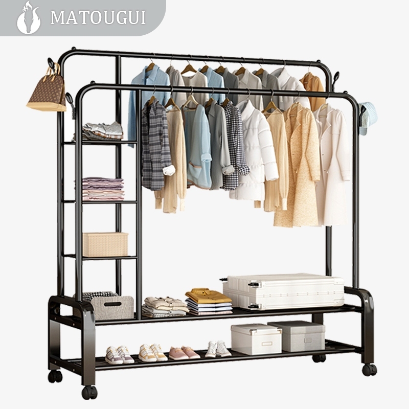 Arara de Roupas com Sapateira e Prateleiras | Cabideiro de Chão para Quarto | Organizador de Roupas Portátil