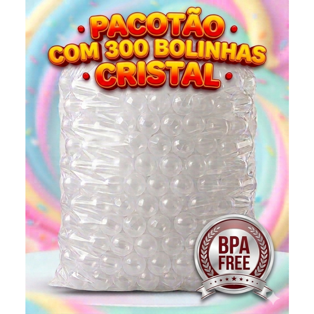 300 Unid Bolinhas de Piscina Transparente, Cristal, Brinquedo, Infantil, Decoração.