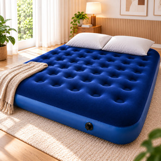 Colchão Inflável Casal 191x137x22cm Aveludado PVC Camping Viagem