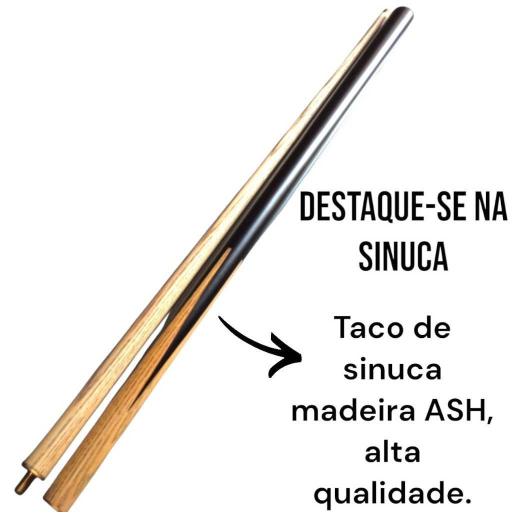 Taco  De Sinuca Bilhar Bipartido Ash profissional com Giz