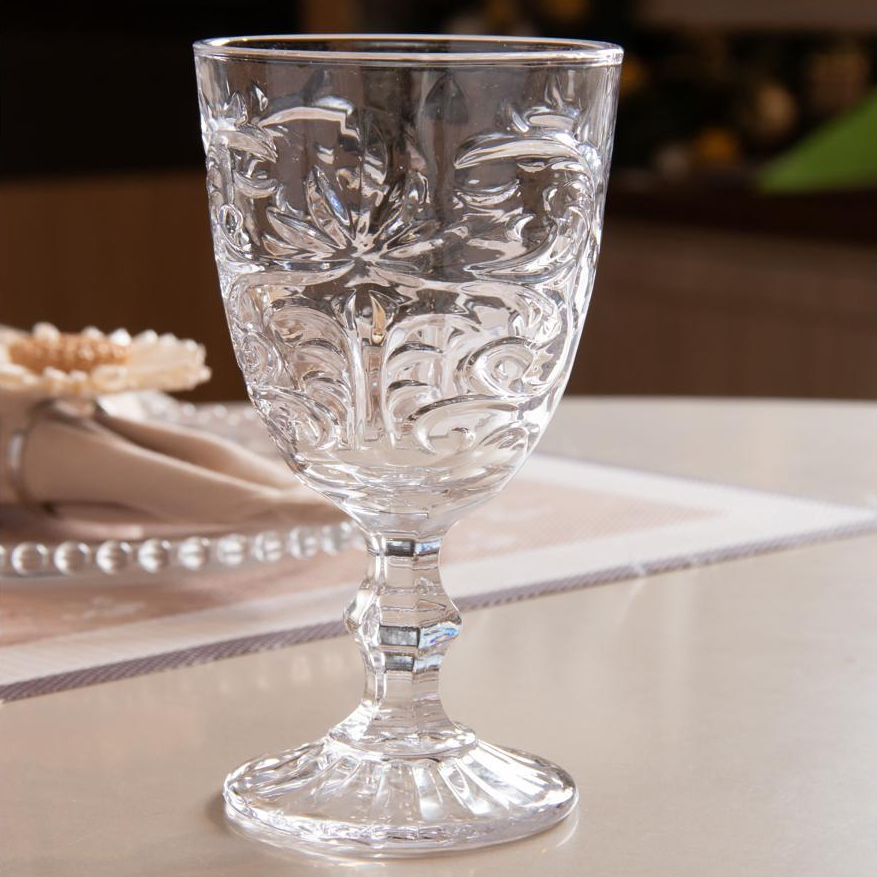 Taça de Água Arabesco 320ml Cristal Ecológico Wolff para Água Sucos Bebidas Mesa Posta Jantar Receber Elegante e Prática
