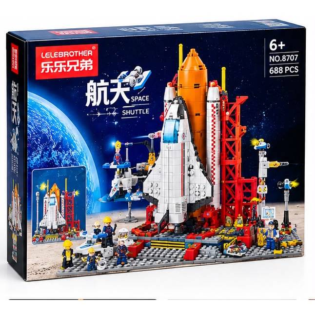 Blocos de Montar Foguete Espacial Com 1000 Peças 6 em 1 Castela