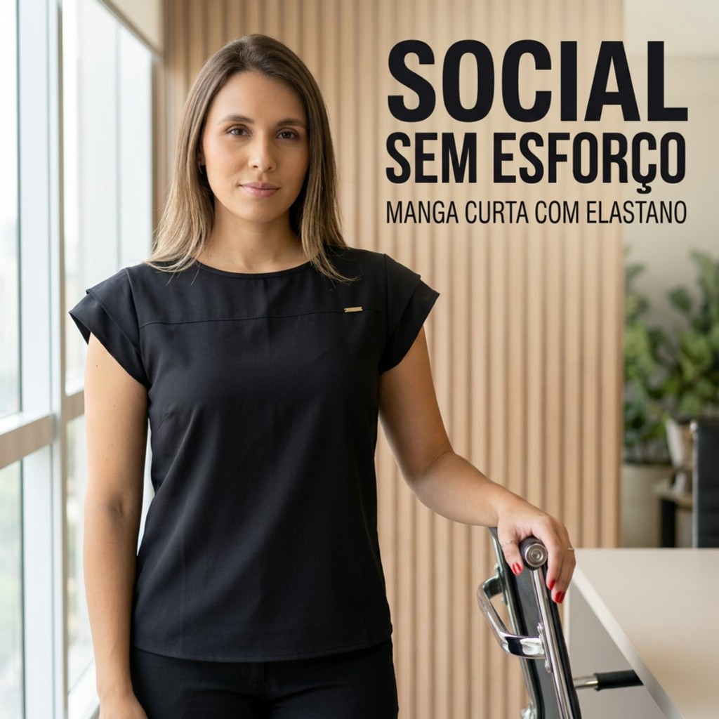 Blusa Feminina Manga Curta Social Sedinha Gross Blusinha Elegante Camisa Trabalho Escritorio Basica Feminina