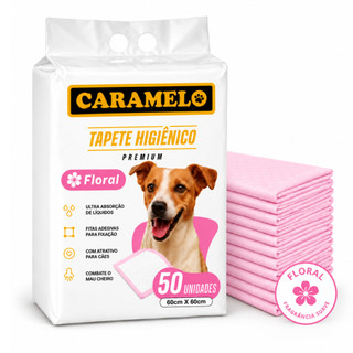 Tapete Higiênico Floral  Premium - Caramelo - Alta Absorção - Não Vaza  Combate mau cheiro