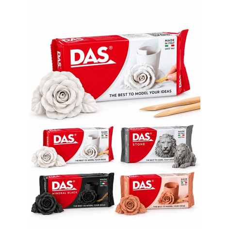 MASSA DE MODELAR DAS CERÂMICA FRIA BRANCA/CINZA/PRETA (250g/500g/800g/1kg)