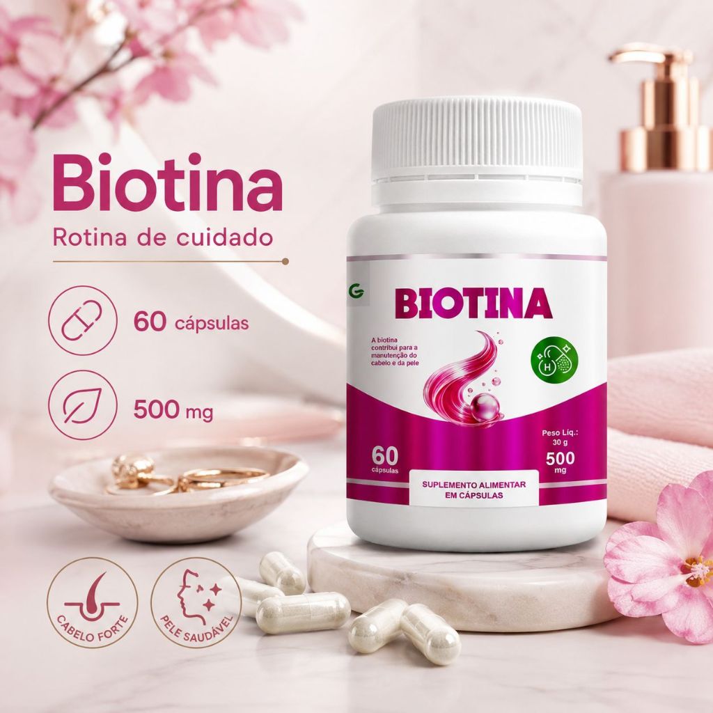 Biotina 60 cáps 500mg GENATURE ENVIO IMEDIATO