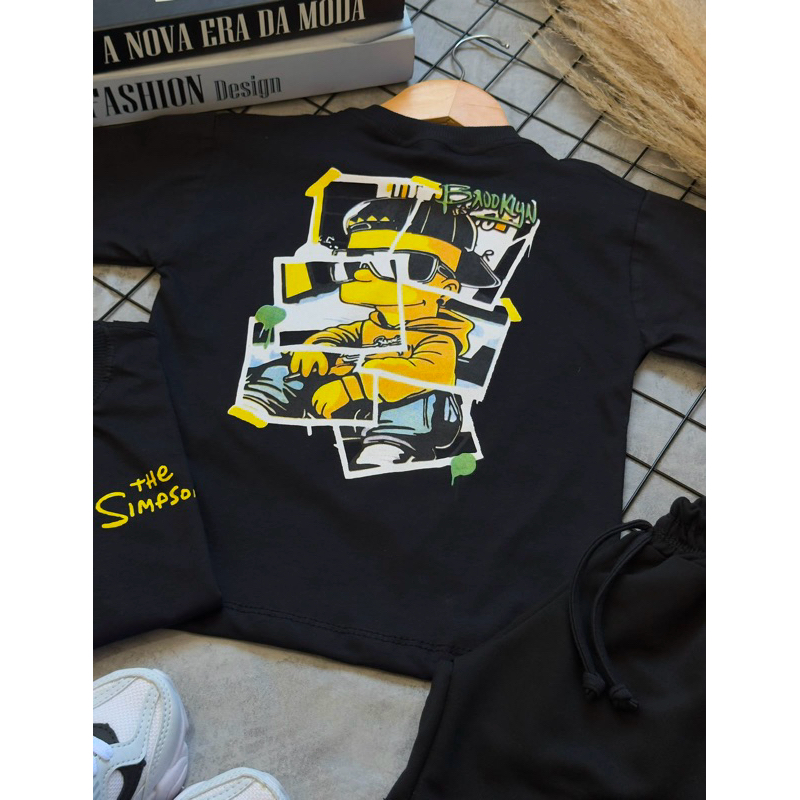 conjunto camiseta oversized e bermuda infantil