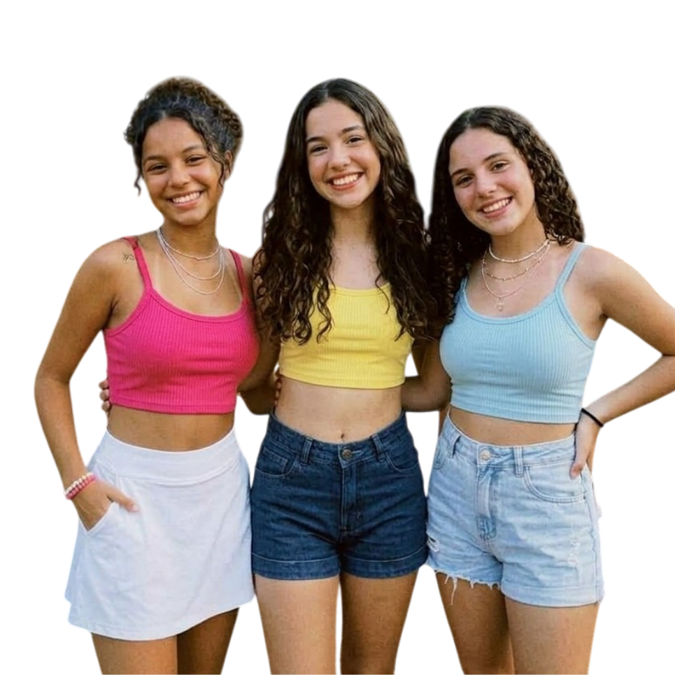 Kit 3 top sutiã infantil para meninas cropped feminino alcinha juvenil cores variadas 8 ao 14