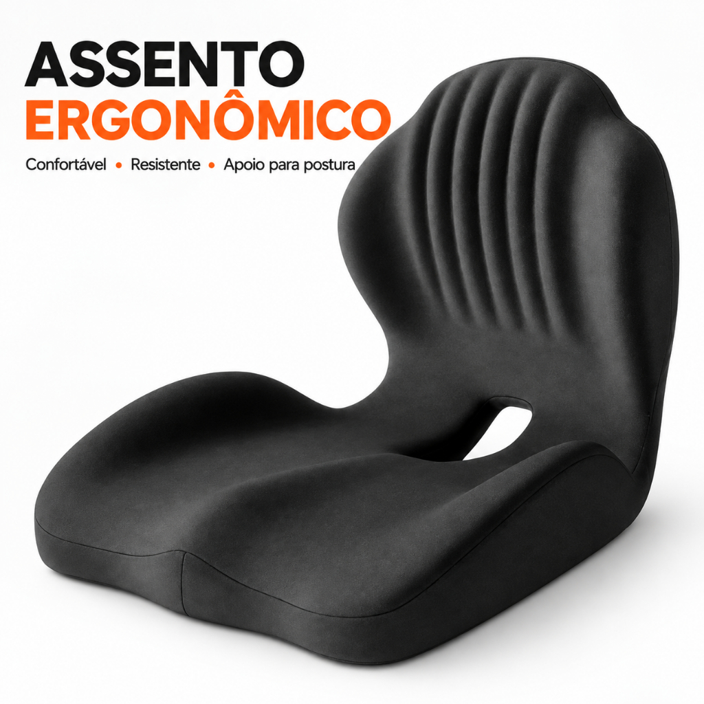 Almofada Ergonômica S Para Assento Suporte Lombar Correção de Postura Confortável Para Cadeira Escritório Carro