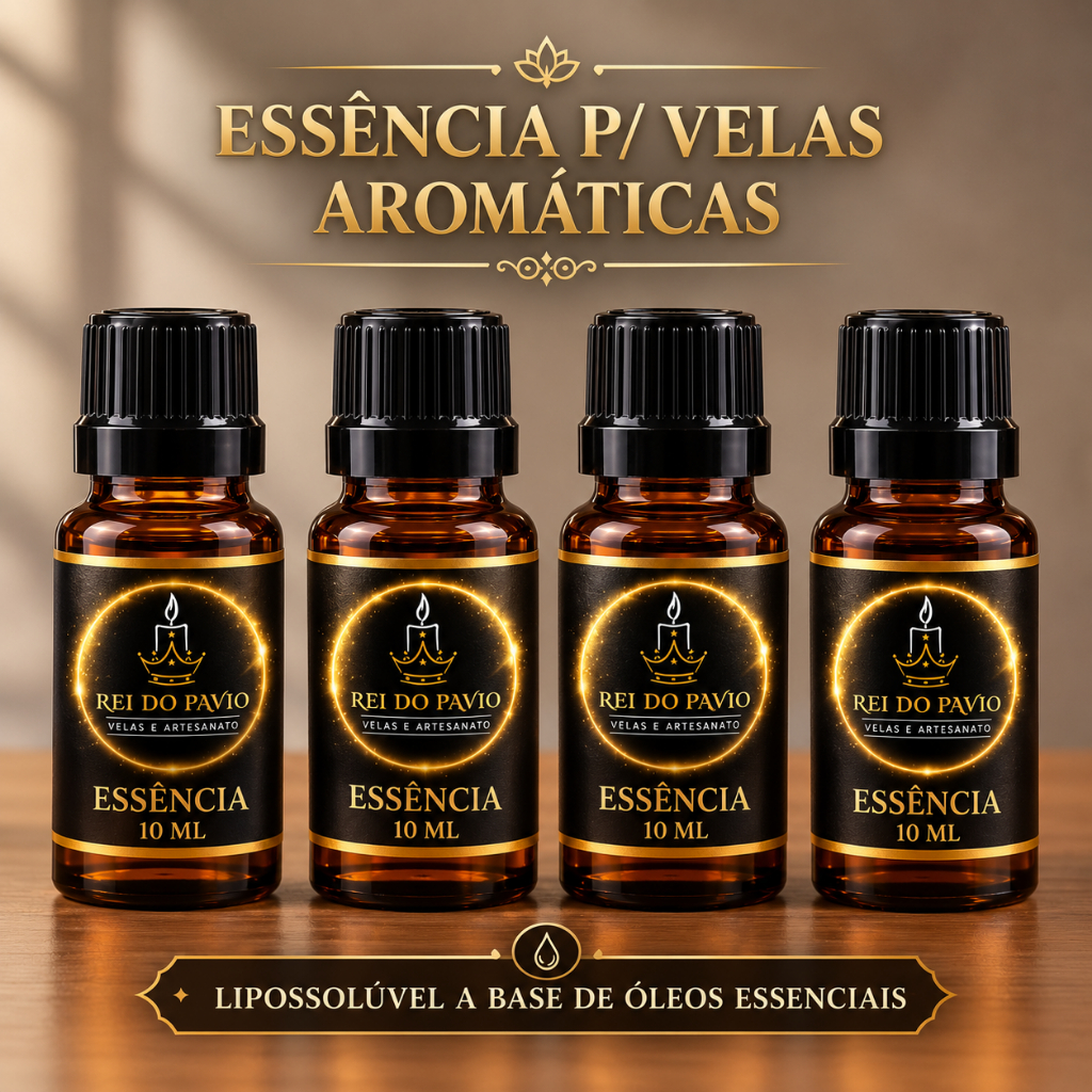 Essência para Velas Aromáticas 10 ml Lipossolúvel l Essência Premium p/ Velas Artesanais