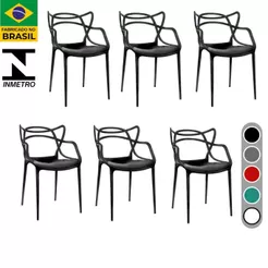 Kit 6 Cadeiras Allegra Consultório, Recepção Escritório Restaurante Igreja Área Gourmet Empilhável Super Reforçada