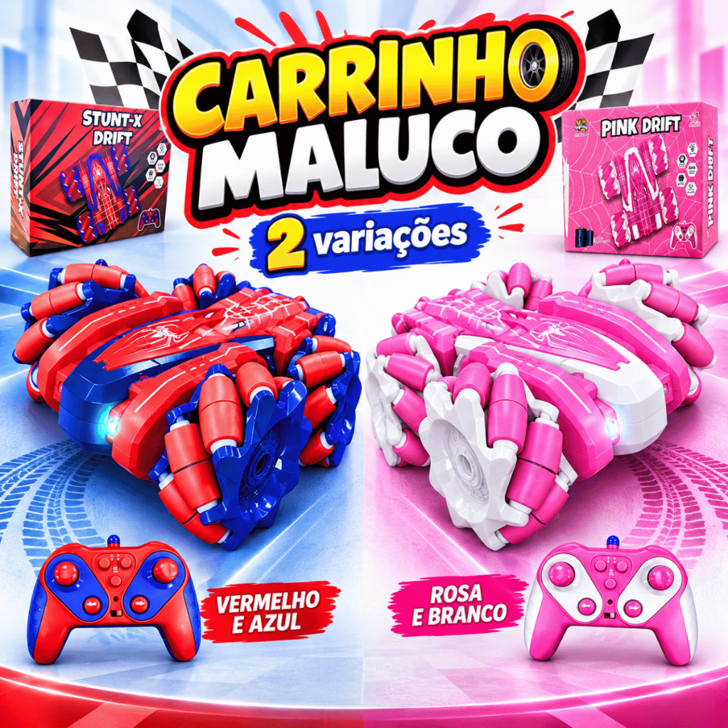 Carrinho Controle Remoto Gira 360° Acrobático Radical Com Luzes Infantil