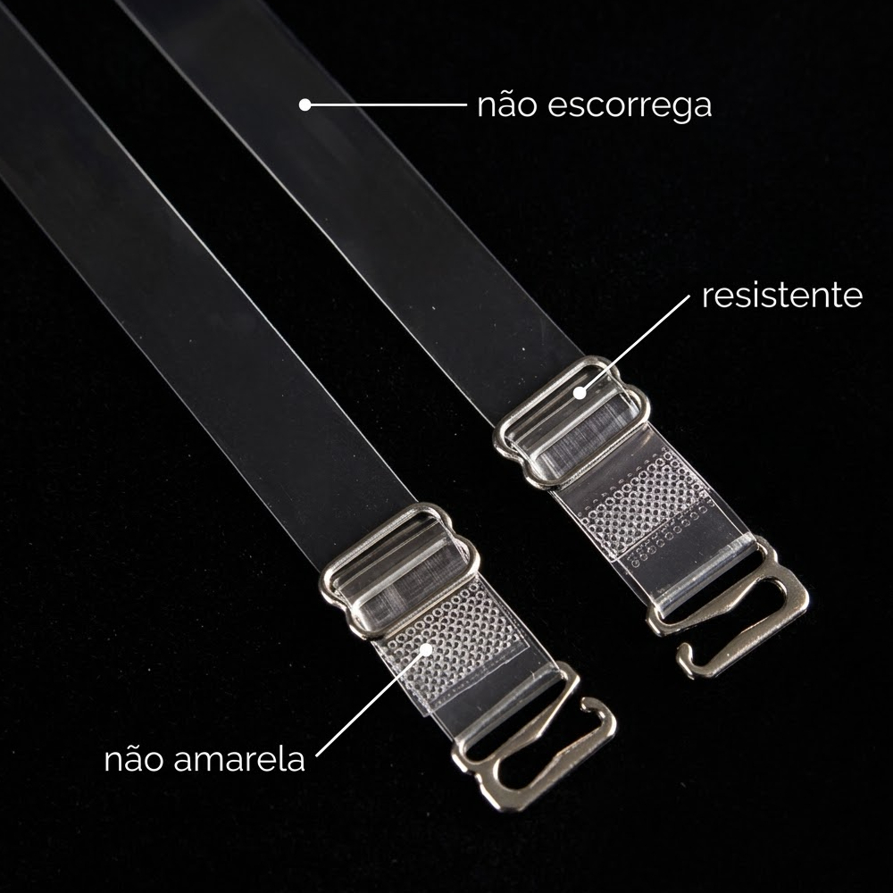 Kit 2 à 8 Alças de Silicone Invisível Para Sutiã Antialérgica Ajustável e Confortável Edumara — imagem 2 de 2