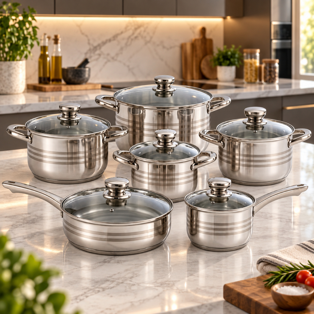 Jogo de Panelas Galya 12 Peças Kit de Panelas Aço Inox Fundo Triplo original