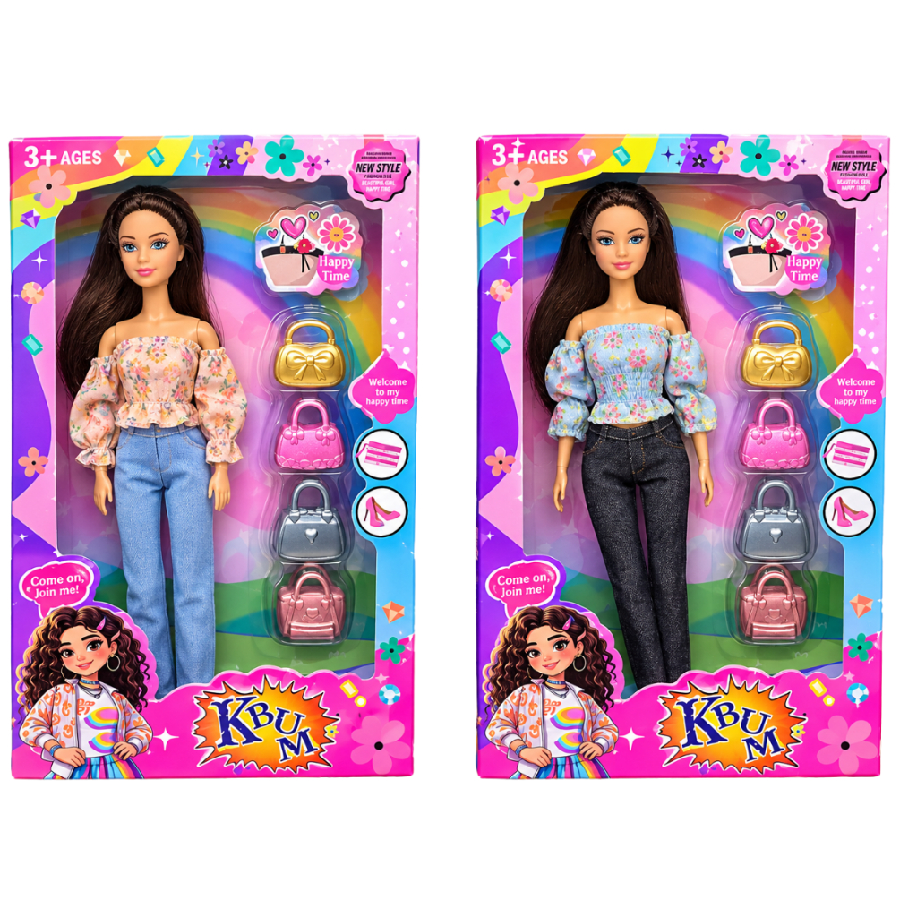 Brinquedo Menina Boneca Vamos Viajar Articulada 30cm