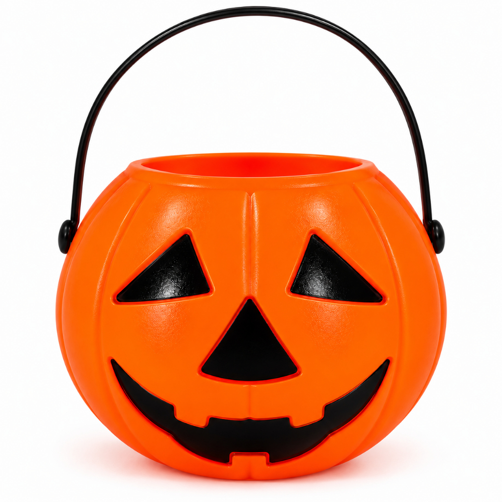 Balde Halloween Abóbora Grande Com Alça 1 Unidade 16X13CM SilverFestas