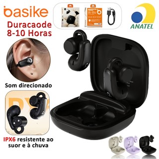 Basike Fone De Ouvido Bluetooth IPX6 Duracaode 8-10H Som Direcionado ENC Com Duplo Microfonepara